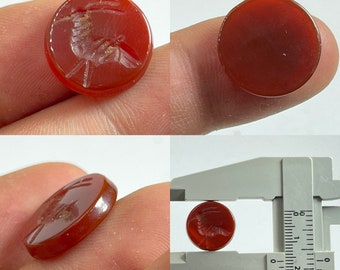 Beautiful Antique Near Eastern Genuine Carnelian agate Bird signet Stamp cabochon for set ring etc