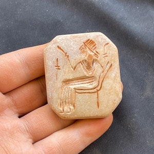 Meravigliose incisioni del re romano in pietra antica del Vicino Oriente, amuleto con timbro con sigillo, raro ed eccellente