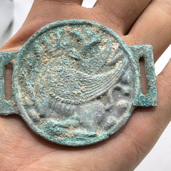 Spectacular Ancient Old Roman Bronze Buckle Depic… - image 5