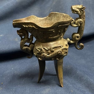 Amazing Ancient Near Eastern Old Bronze Vessel In The Form Of An Animal