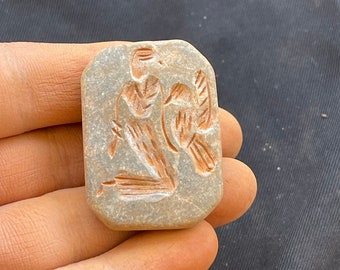 Superb Near Eastern Ancient Stone Beautiful Engravings Rare Excellent Lovely Seal Stamp Amulet