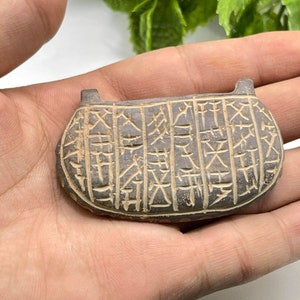 Ancient Stone Amulet Pendant: Early Writing, Jewelry Making