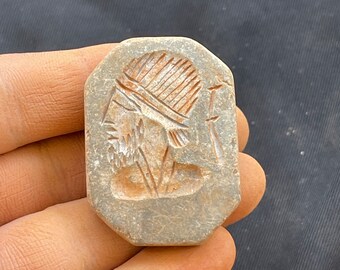 Unique Near Eastern Ancient Stone Roman King Engravings Rare Excellent Lovely Seal Stamp Amulet