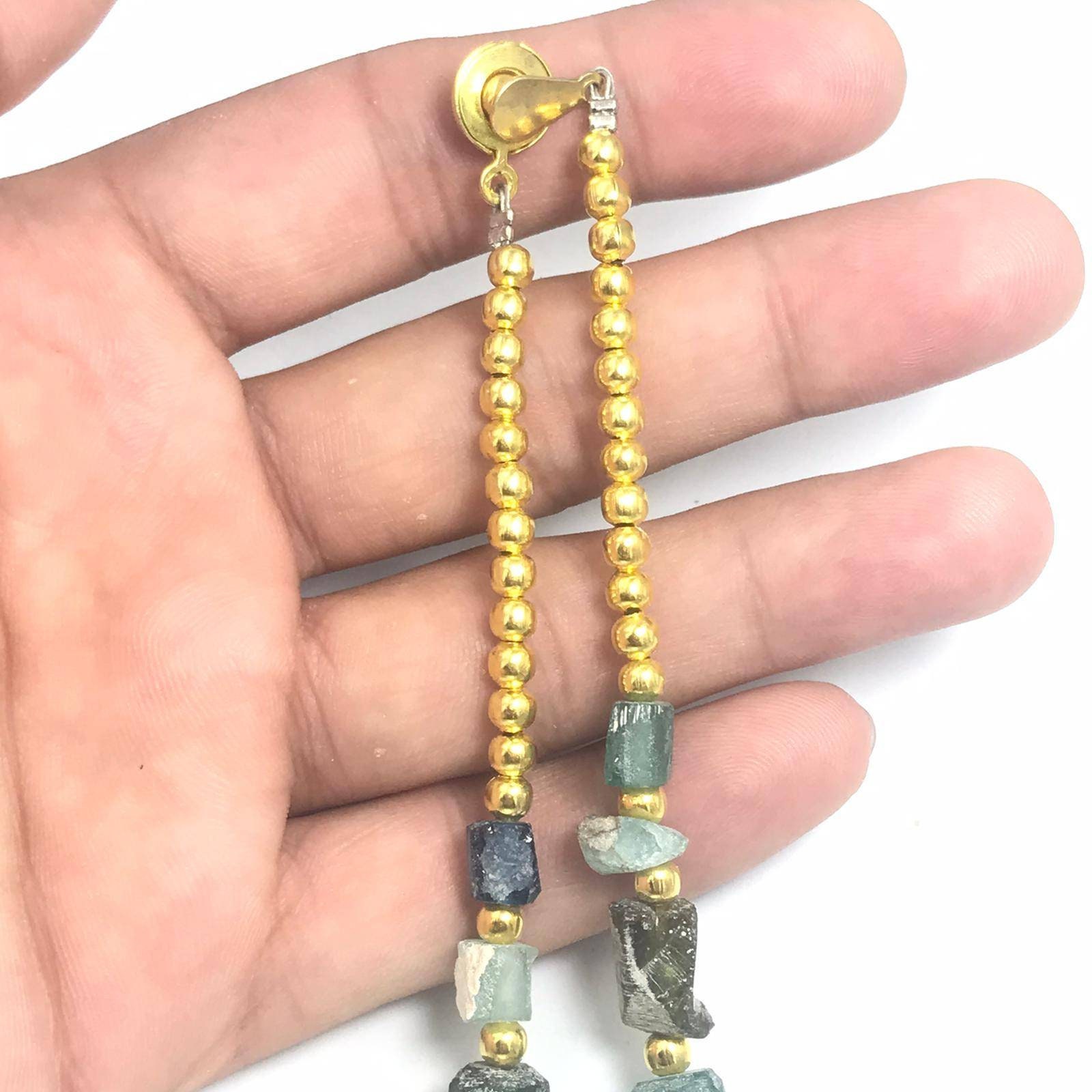 Rare Ancient Roman Old Glass Beads and Gold Plated Beads Etsy