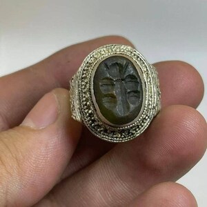 Beautiful Ancient Old Agate Stone Intaglio Bronze Unique Beautiful Lovely Rare Ring, Gift Ring, Authentic Ring, Agate Ring