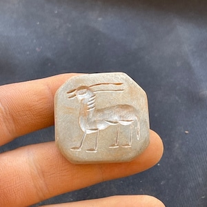 Meravigliose incisioni di animali in pietra antica del Vicino Oriente, rari, eccellenti, adorabili amuleti con sigillo