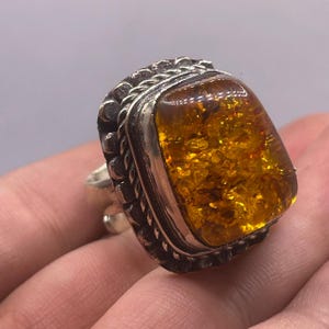Vintage Tibetan Brass Ring With Natural Coapl Adjustable Free Size Ring