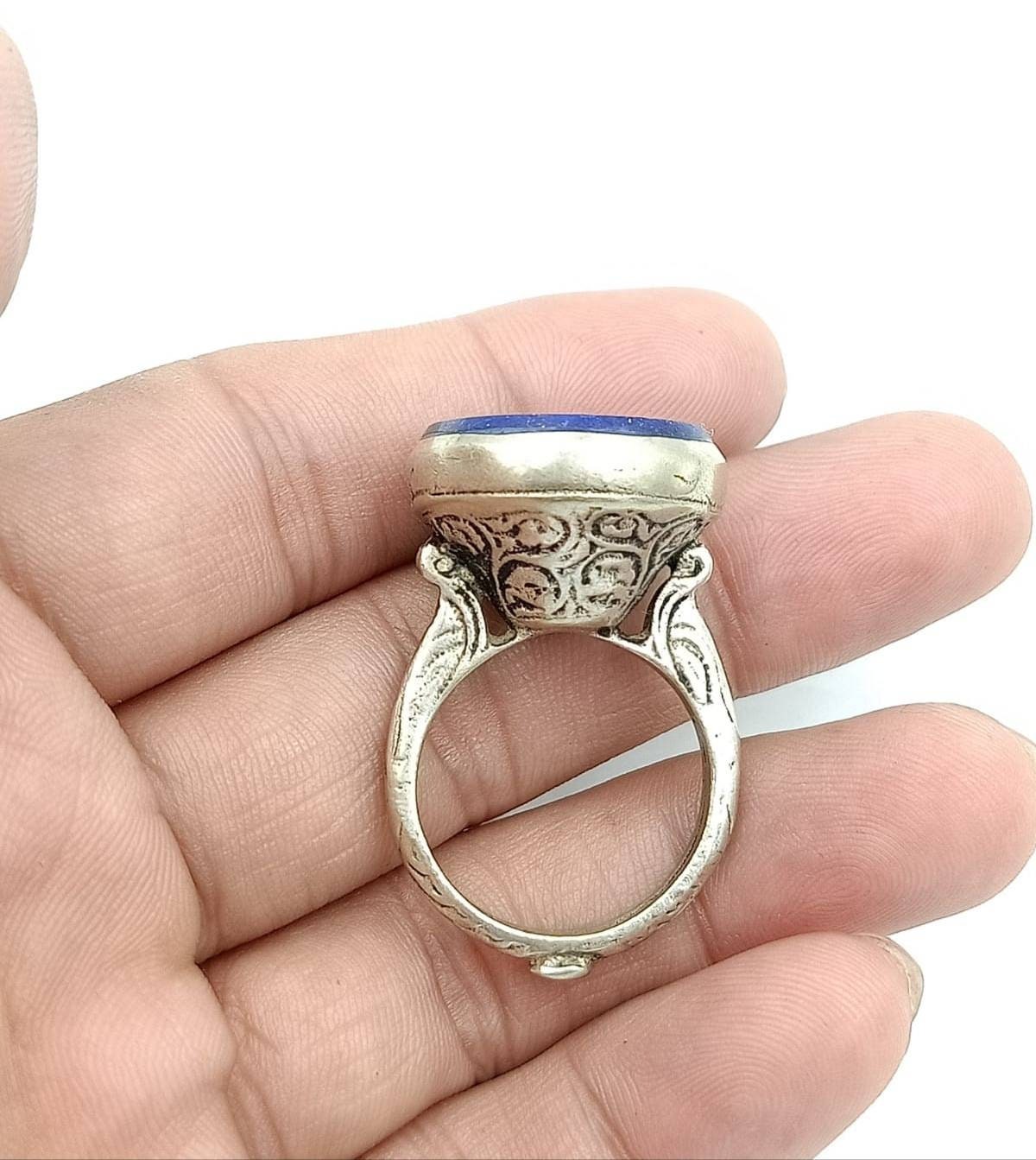 Lovely Late Medieval Ottoman Bronze Ring With Genuine Lapis Etsy