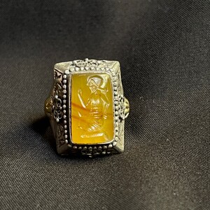 Beautiful Ancient Old Agate Stone Roman King Engravings Rare 925 Genuine Solid Silver Ring, Antique Ring,Agate Ring, Afghanistan Ring
