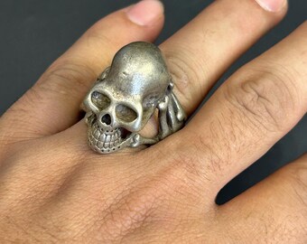 Vintage Tibetan Bronze Skull Ring