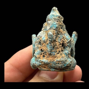 Authentic Ancient Wonderful Tibetan Old Roman Bronze Ganesh Buddha Figure Rare Ring