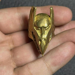 Vintage Gold Gilded Bronze Dragon Ring: Rare Antique Jewelry
