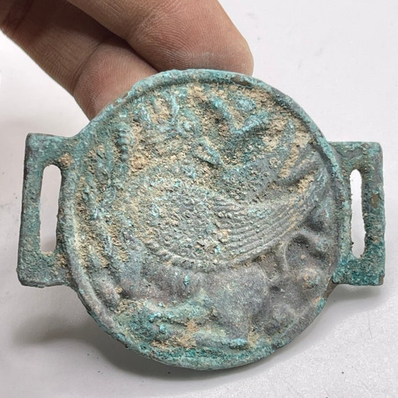 Spectacular Ancient Old Roman Bronze Buckle Depic… - image 9