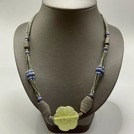 Lot De 3 Pendentifs En Jade, Ambre Et Lapis-lazuli - Environ 1,5 Cm - Occasion