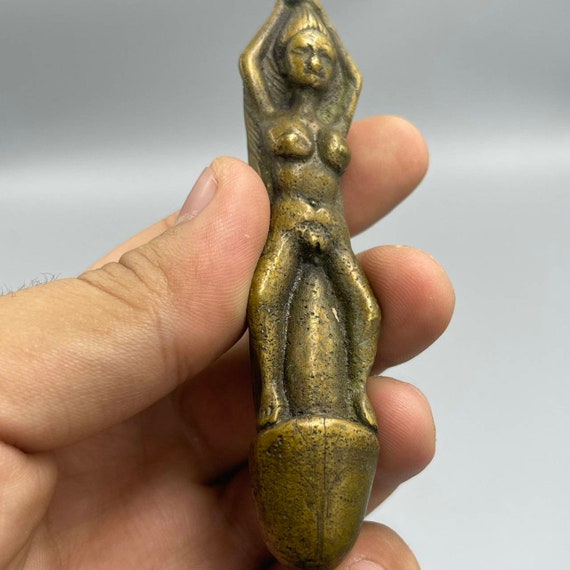 Authentic Ancient Old Roman Bronze Erotic Lady Fi… - image 7