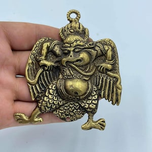 Antique Bronze Garuda Pendant: Near Eastern Dancing Figure