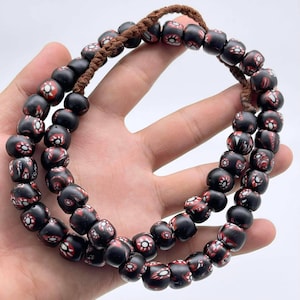 Amazing Antique Old African Mosaic Glass Beads Rare Unique Excellent Necklace Authentic Antiques Collection