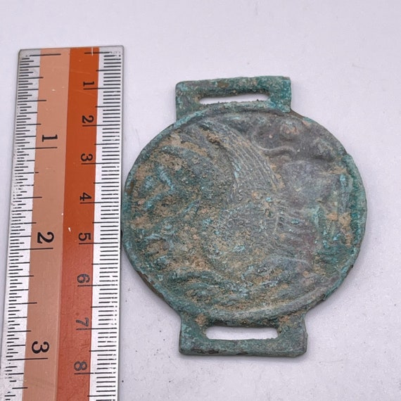 Spectacular Ancient Old Roman Bronze Buckle Depic… - image 3