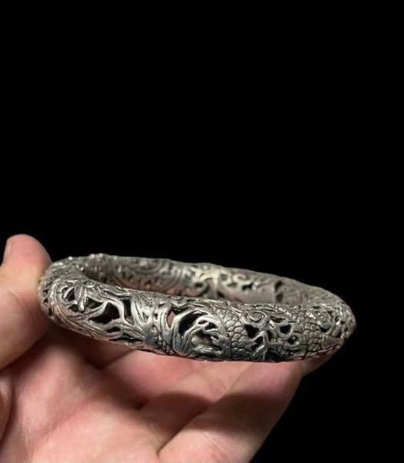 Amazing Antique Silver Tibetan Wonderful Carving Excellent