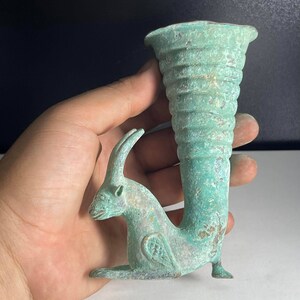 Extremely Rare Ancient Bronze Rhyton Vessel in the form of a Horse  , Ancient bronze vessel, Collectable Bronze Rhyton