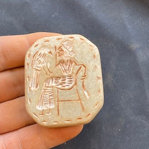 Meravigliose incisioni di re romano e uccelli in pietra antica del Vicino Oriente, rari, eccellenti, adorabili amuleti con sigillo