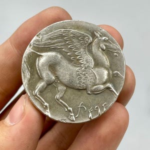 Antique Ancient Greek Old Bronze Uniqe Rare Coin in Fine Condition