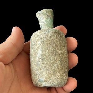 Circa 200-300AD Ancient Iridescent Old Roman Glass Unique Bottle Found In Afghanistan Balkh