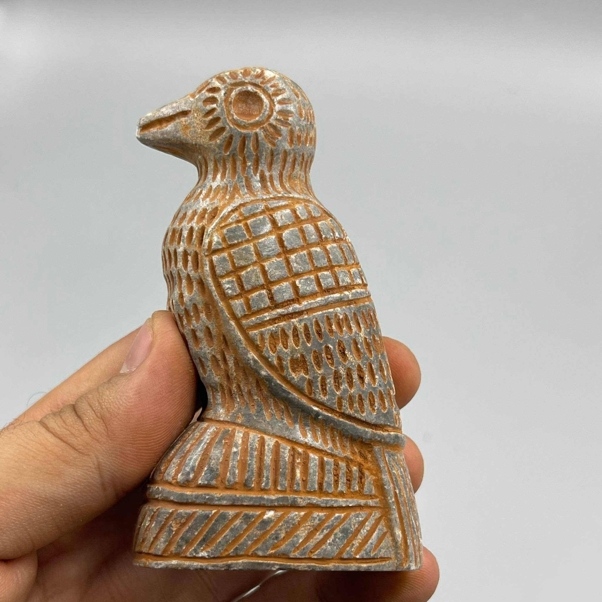 アンティーク アフガニスタン 本物の古代バクトレイン 石 鳥 動物 凹版 