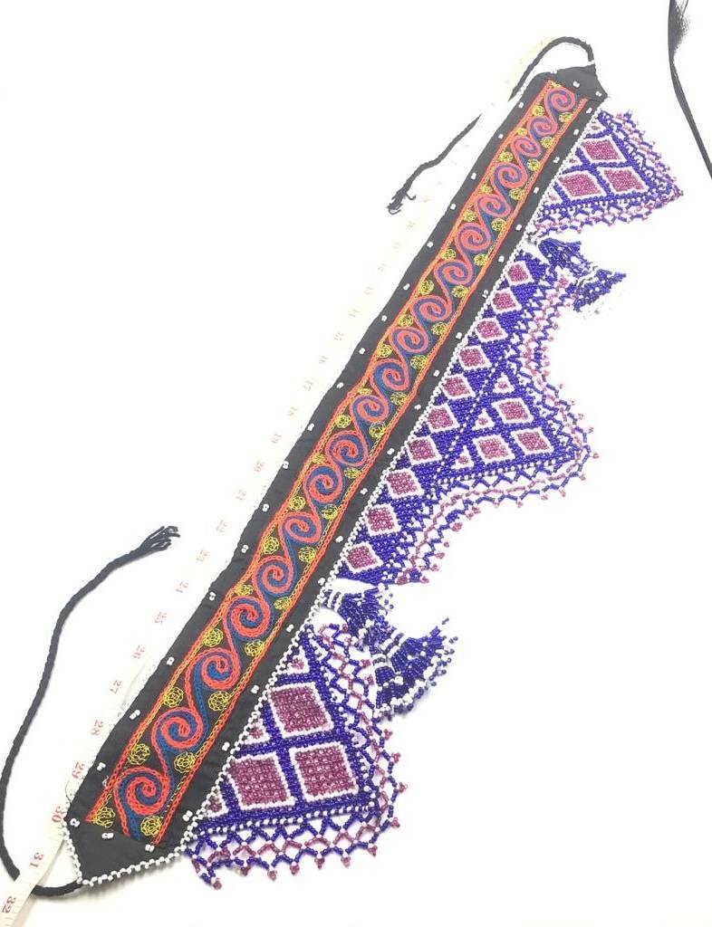 Afghan Beaded Kuchi Tribal Belt Heart Belt Vintage Afghan Kuchi Belt: Turkman Hanging Beads, Tribal  main image 3