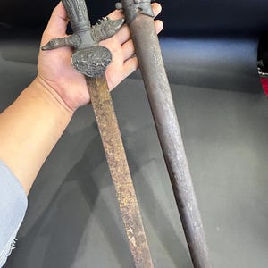 Extremely Rare Ancient Roman Wonderful Bronze Lovely Big Sword With Rare Unique Cover