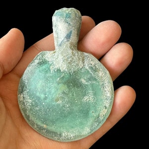 Circa 200-300AD Spectacular Ancient Iridescent Old Roman Glass Unique Water Drinking Bottle Found In Afghanistan Balkh