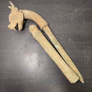 Wonderful Authentic Ancient Old Roman Bronze Sword With Rare Dragon Head