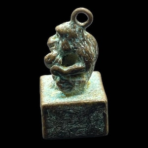 Wonderful Ancient Old Roman Bronze Animal Statue Carved Rare Unique Seal Stamp Amulet Pendent