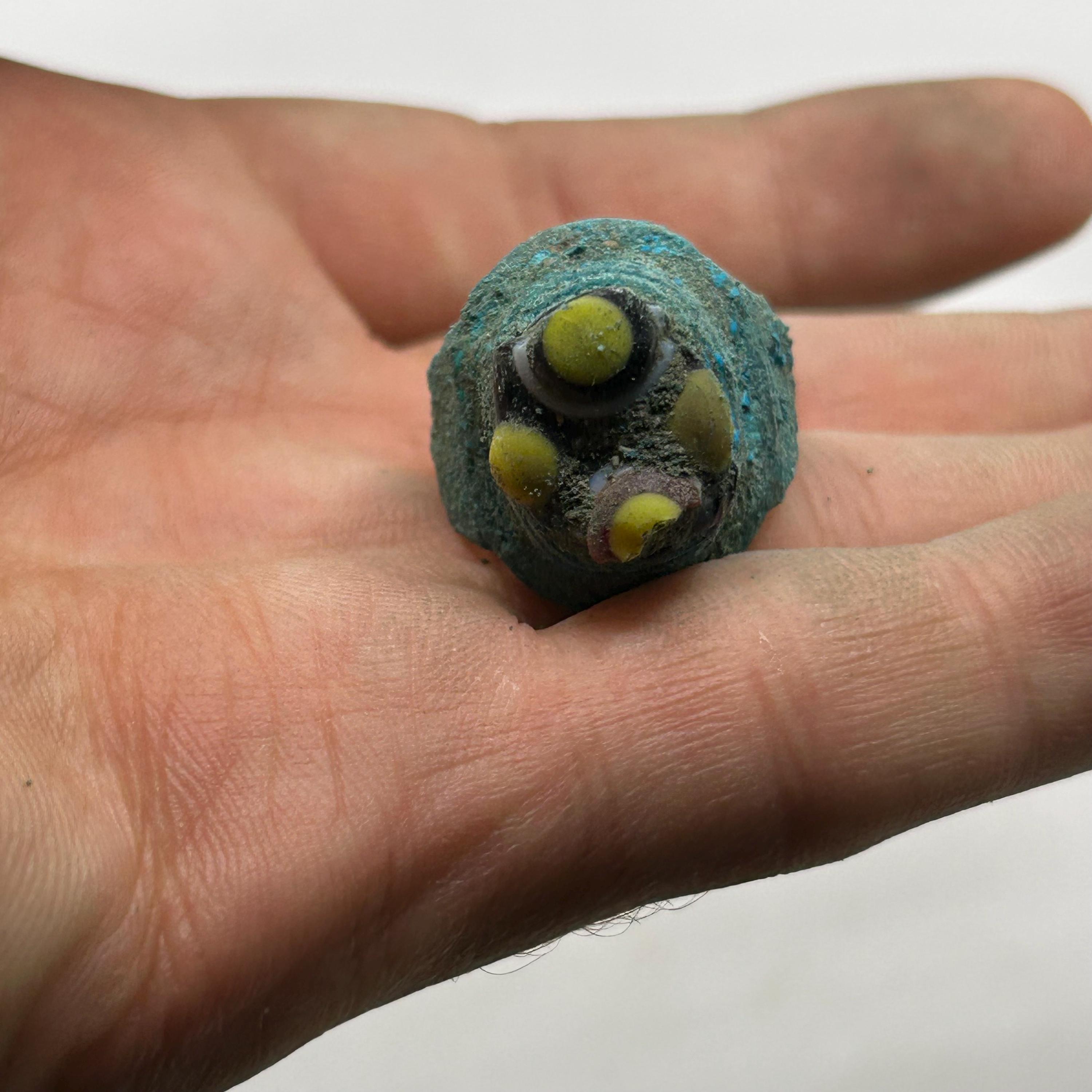 古代ローマの青銅モザイクガラスリング：歴史的遺物 - Etsy 日本
