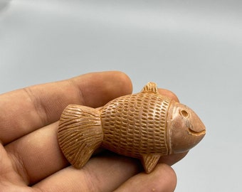 Wonderful Authentic Ancient Old Jasper Stone Fish Animal Intaglio Beautiful Ancient Rare Figure Statue