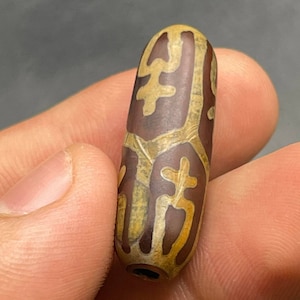 Stunning Ancient Antique Himalayan Indo Tibetan Old Agate Stone Rare Patterns Excellent Dzi Amulet Bead