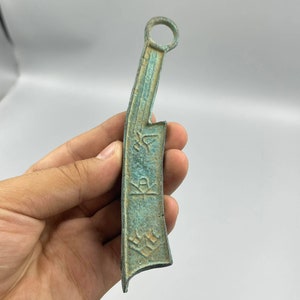 Super Ancient Unique Old Roman Bronze Object Knife With Rare Inscription