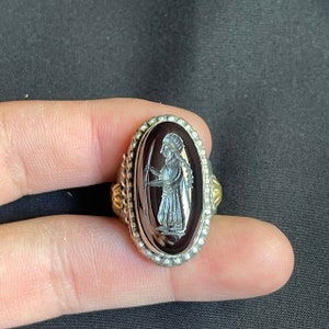 Superb Ancient Old Agate Stone Roman King Engravings Rare 925 Genuine Solid Silver Ring, Antique Ring,Agate Ring, Afghanistan Ring