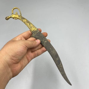 Old Roman Empire Bronze Military Short Sword With Animal Head Artifact 100-300AD