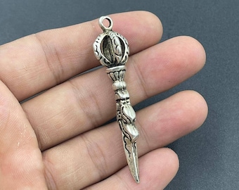 Wonderful Tibetan Silver Unique Vintage Purba Dorje Pendent