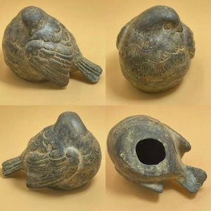 Wonderful Ancient Old Roman Bronze Unique Bird Sitting Figure Statue