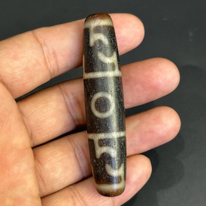Vintage Himalayan Agate Dzi Bead: Rare Tibetan Eye Stone