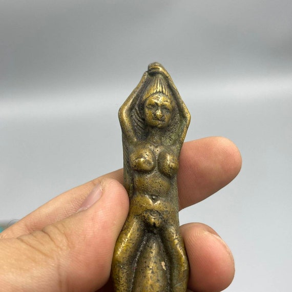 Authentic Ancient Old Roman Bronze Erotic Lady Fi… - image 2