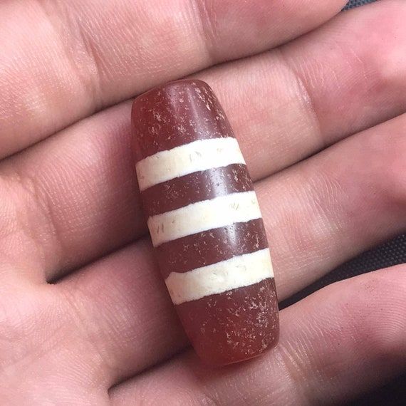 Antique Carnelian Dzi Bead: Striped Amulet - Etsy