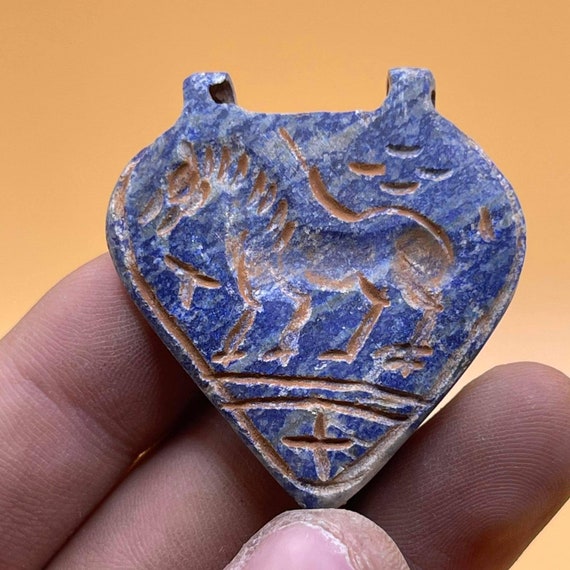 Rare Ancient Old Lapis Lazuli Stone Horse Animal … - image 5