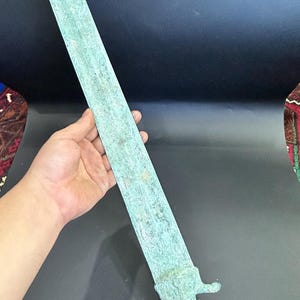 Superb Ancient Beautiful Bronze Excellent Rare Big Sword Great Antiques Collection