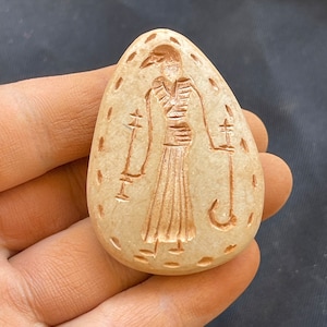 Incredibili incisioni uniche in pietra antica del Vicino Oriente, amuleto con timbro con sigillo, raro ed eccellente