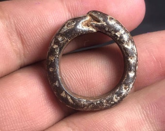 Vintage antike antike römische Bronze Wunderbare seltene Ring mit 2 Schlangen Kreisring