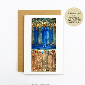 Carte de l'Ascension, carte de voeux de Pâques religieuse chrétienne traditionnelle, personnalisée ou vierge, carte d'art Edward Burne-Jones