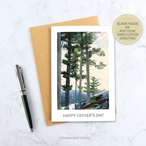 Carte de fête des pères, personnalisée ou vierge, Winslow Homer Old Settlers Woodland Nature Painting Happy Father's Day Art Card